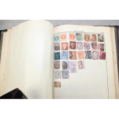 525 - Early 20th century stamp album and contents, other loose stamps, mainly New Zealand