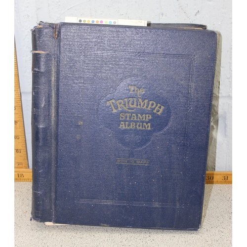 525 - Early 20th century stamp album and contents, other loose stamps, mainly New Zealand