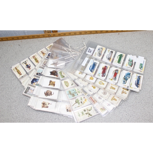 527 - 9 full sets of cigarette cards to include John Players & Sons wild animal head series