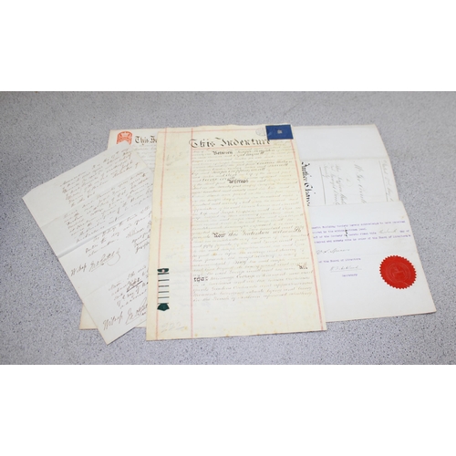 535 - Mixed antique and a later ephemera to include several Victorian indentures