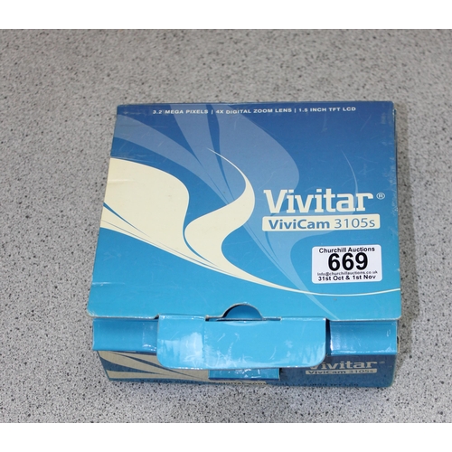 669 - Vivitar Vivicam 3105s digital camera in box