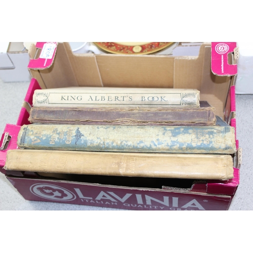 1809 - 3 boxes of assorted figures, Royal memorabilia to inc Queen Victoria books etc