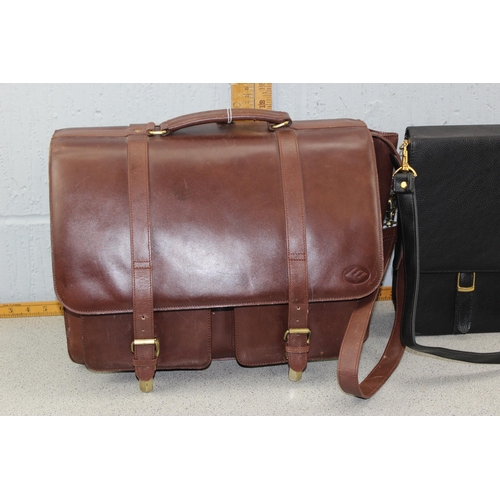 205 - 2 leather effect brief/document cases, one Pierre Cardin, both with shoulder straps.