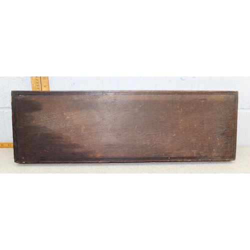 306 - Vintage oak tray with carved details