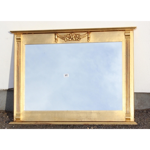 443 - A Classical style gilt framed mirror with reeded design