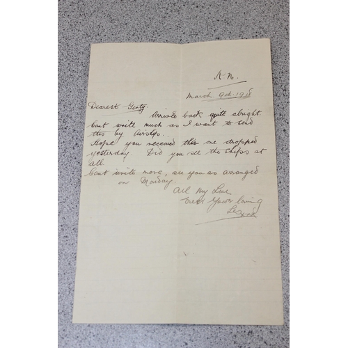 521 - 2 c.WW1 period letters dropped from an airship, hand written note 