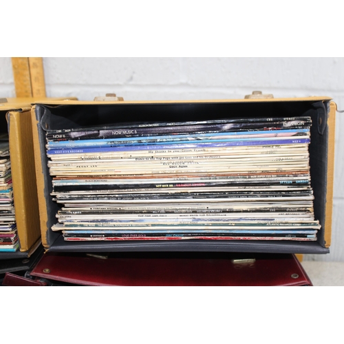 610 - 4 record cases and contents to inc LPs and 12