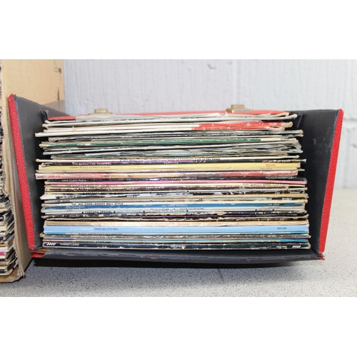 611 - 2 boxes of assorted records to inc LPs, 12