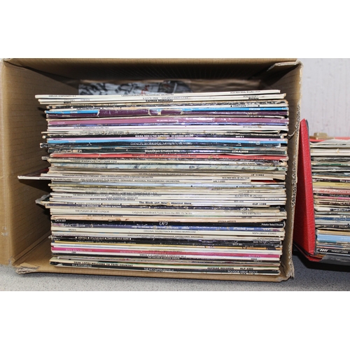 611 - 2 boxes of assorted records to inc LPs, 12