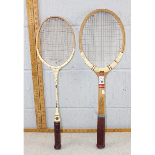 760 - 2 vintage Tennis/ badminton racquets