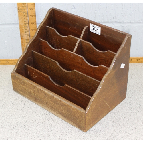 298 - Vintage wooden desktop stationary rack