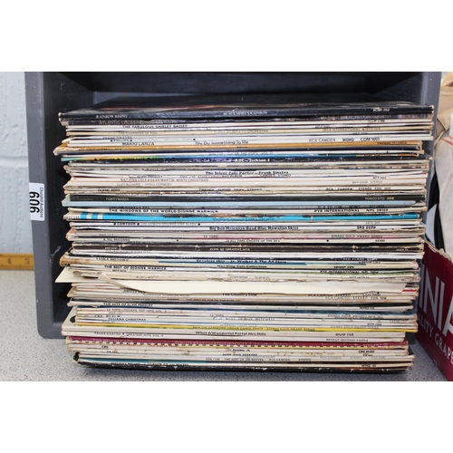 606 - 2 boxes of assorted records to inc Elvis 78, Rainbow etc etc