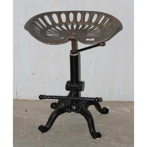 106 - A metal tractor seat style stool