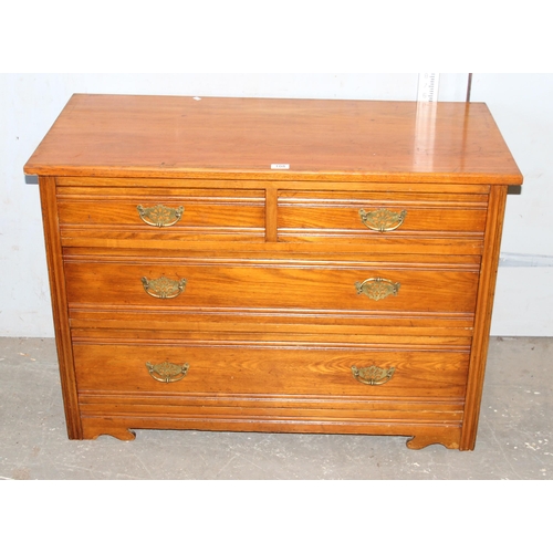 108 - Vintage light oak 2 over 2 chest of draws