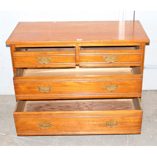 108 - Vintage light oak 2 over 2 chest of draws