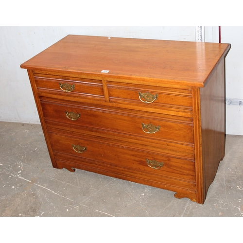 108 - Vintage light oak 2 over 2 chest of draws