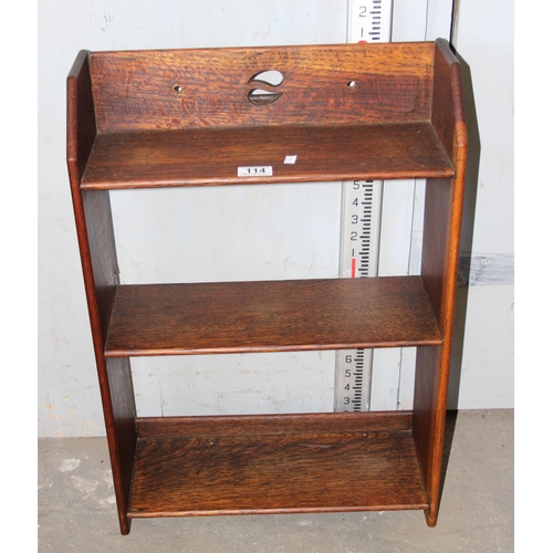 114 - An oak bookshelf, oak spice cabinet & retro aeroplane bookshelf by Line Nine design.