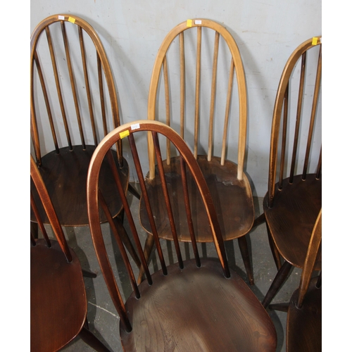 118 - Set of 6 Ercol high hoop back dining chairs