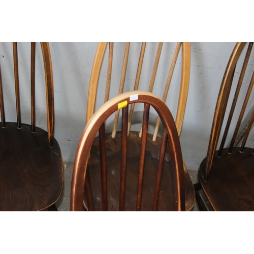 118 - Set of 6 Ercol high hoop back dining chairs