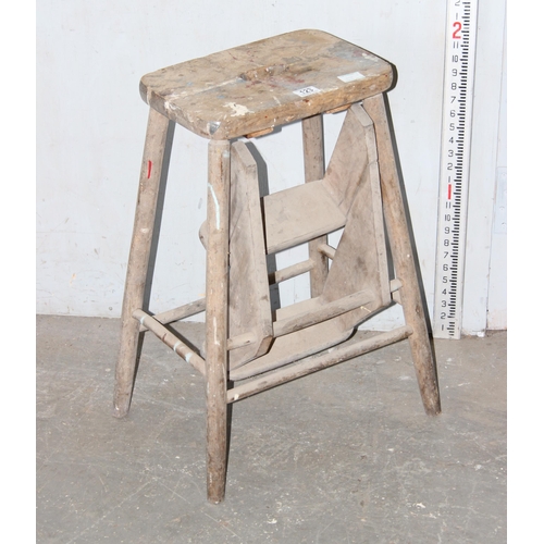 123 - A vintage pine metamorphic scullery step stool