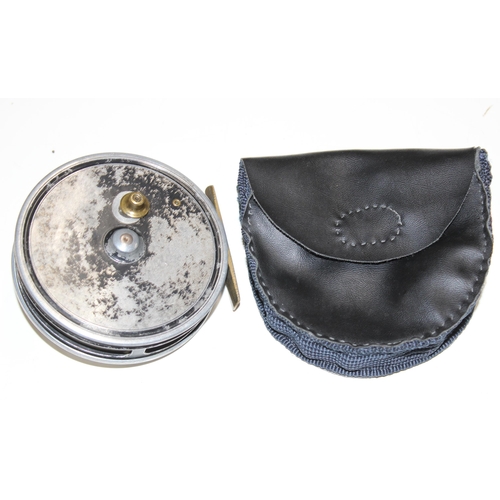 715 - 4 fly fishing reels in carry case along with spare spools and reel cases. Reels include Shakespear S... 