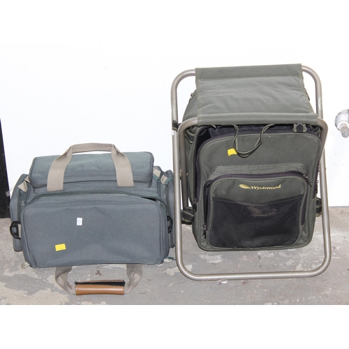 723 - A quantity of fishing luggage to include seat box, rod tubes, landing mat, tackle bags ect.