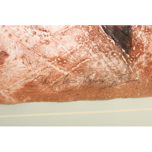 499h - A large limited edition print of a horse in the style of a Neolithic cave drawing, numbered 27/125. ... 