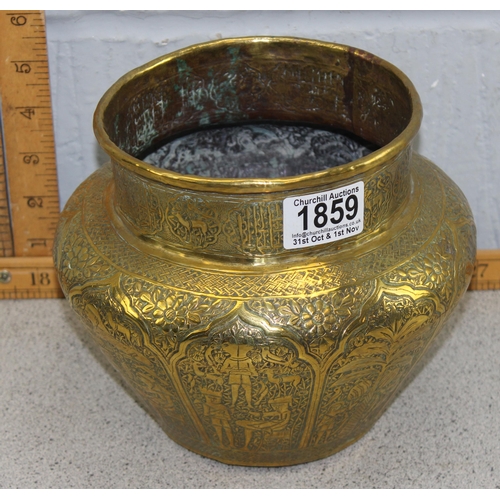 1859 - Brass oriental jardinière with hand hammered detail