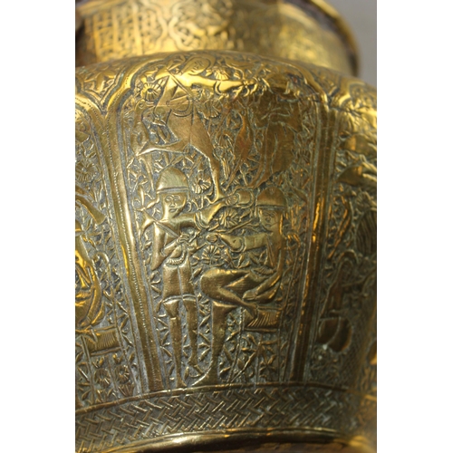 1859 - Brass oriental jardinière with hand hammered detail