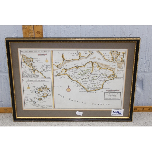 499l - 18th century map of the Isle of Wight by Herman Moll