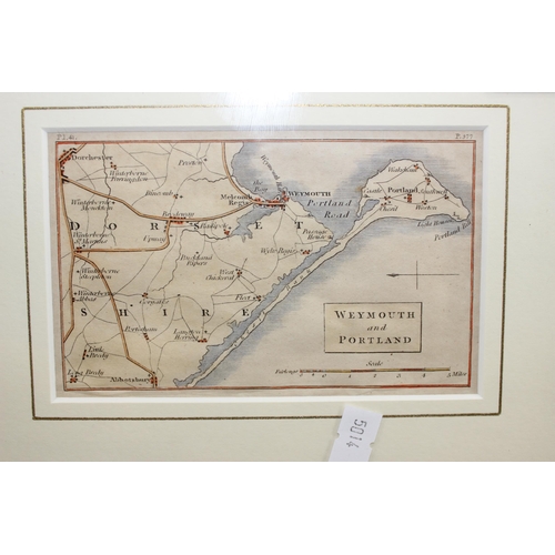 499m - 2 Antique maps - to include Cambridge colleges and Weymouth & Portland