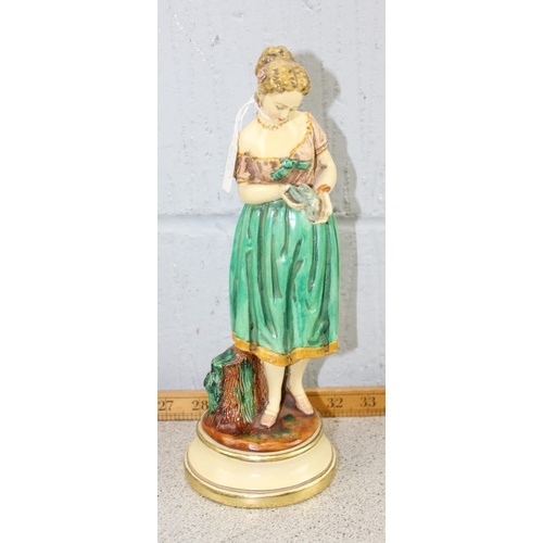 1862 - A vintage Florentine carved wooden figure of a female standing on a serpent and 2 vintage Borghese l... 