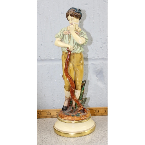 1862 - A vintage Florentine carved wooden figure of a female standing on a serpent and 2 vintage Borghese l... 