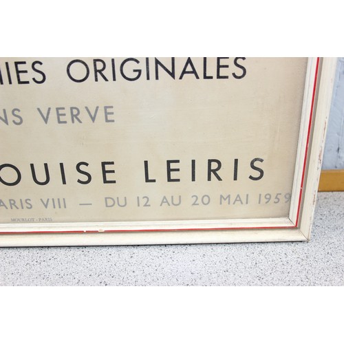 499t - Fernand Leger original 1959 Parisian gallery poster ' La Ville 29 lithographies Originales - Edition... 