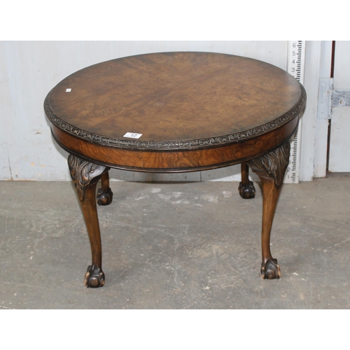 12 - Early 20th century low walnut drum table