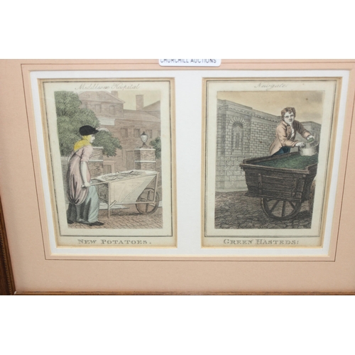 381 - 4 framed antique print displays of London scenes