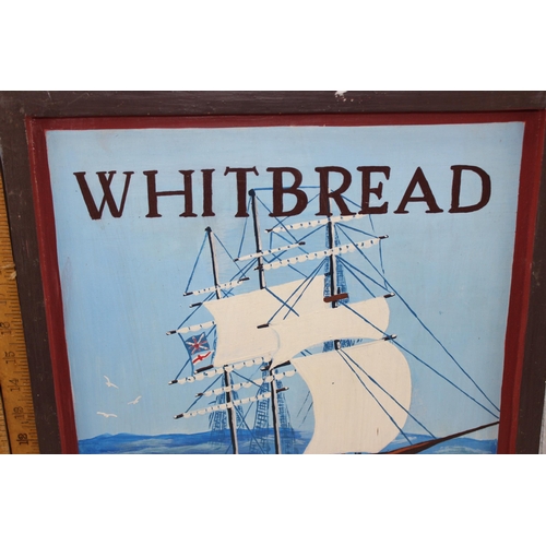 382 - A vintage painted wooden pub style sign, The Hope Inn, Whitbread