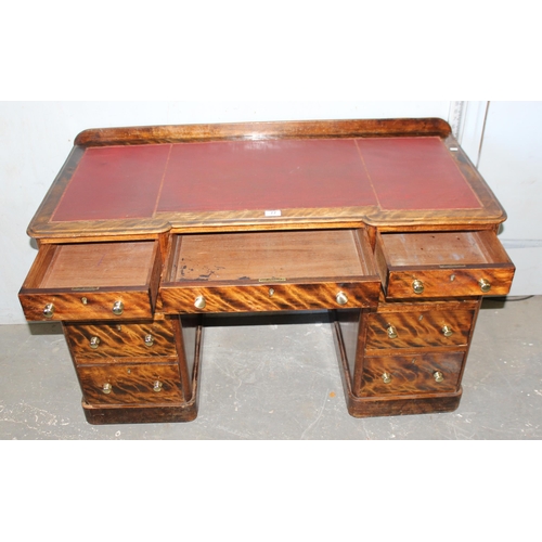 77 - Leather topped pedestal desk