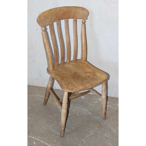 78 - 4 slat back chairs, various markings