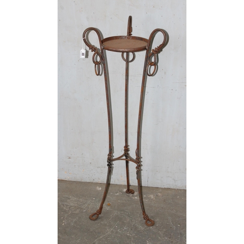 88 - Hand forged blacksmith made jardinière stand