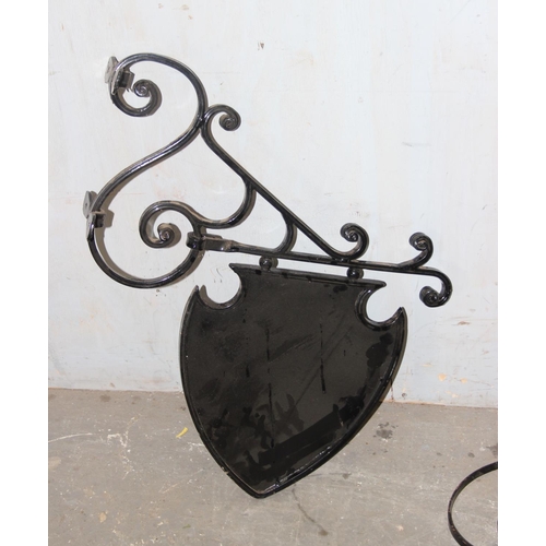 316 - A hand forged blank shield shaped wall hanging sign and 6 further house name signs to include Keeper... 