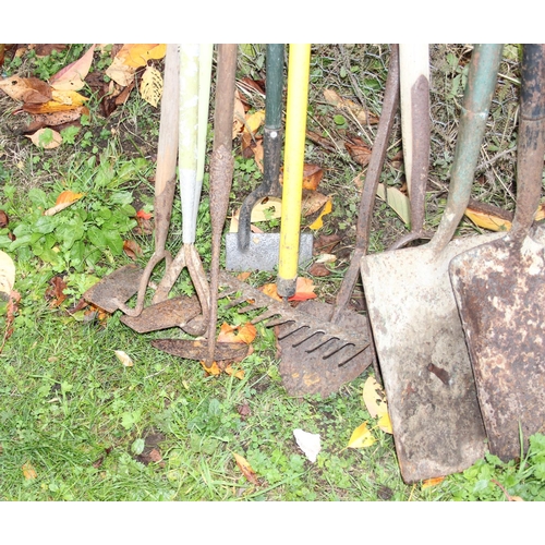 323 - Mixed lot of ten garden hand tools