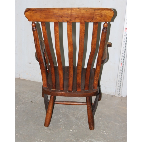 158 - Low antique Windsor armchair