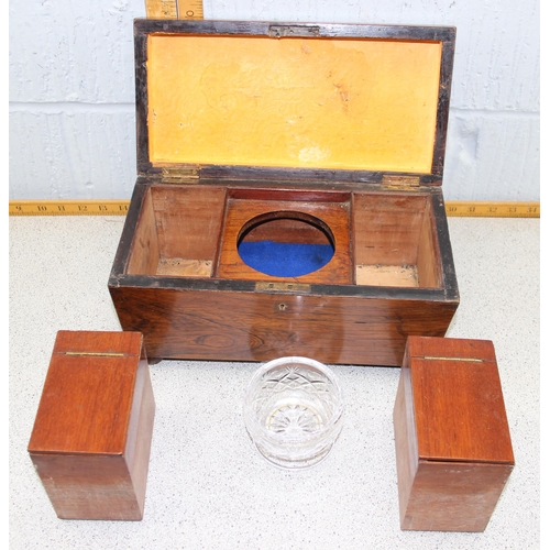 281 - An antique rosewood sarcophagus tea caddy