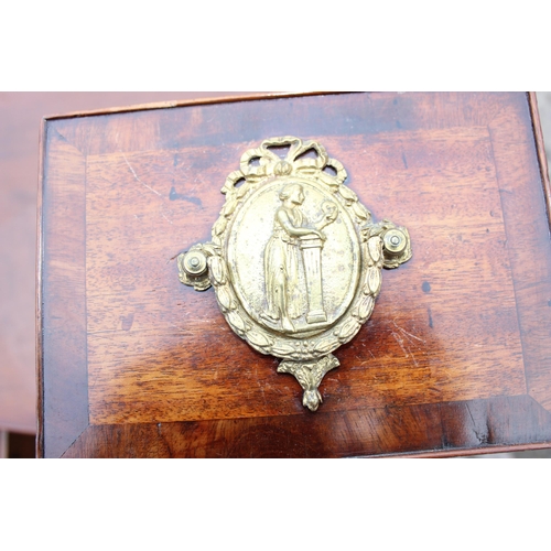 173 - A 19th century mahogany lowboy with decorative brass handles with 3 drawers, approx 90cm wide