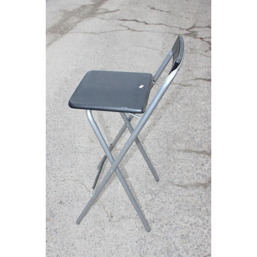 176 - Pair of black & chrome folding stools