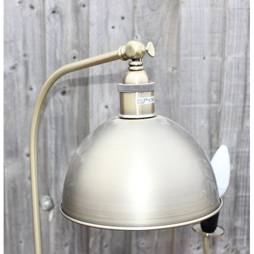 269E - Brushed copper style standard lamp with shade, and another similar lamp (2)