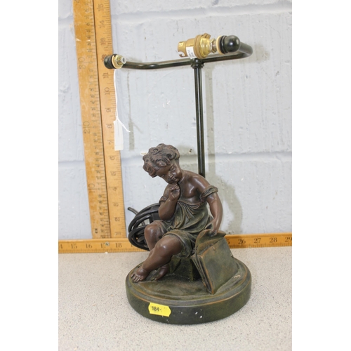 269S - Bronzed table lamp of a young lad