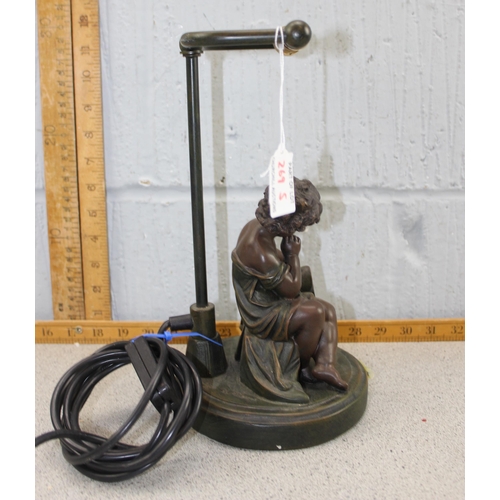 269S - Bronzed table lamp of a young lad