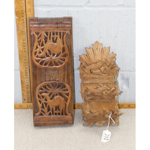 292 - Asian wooden book slide and letter rack